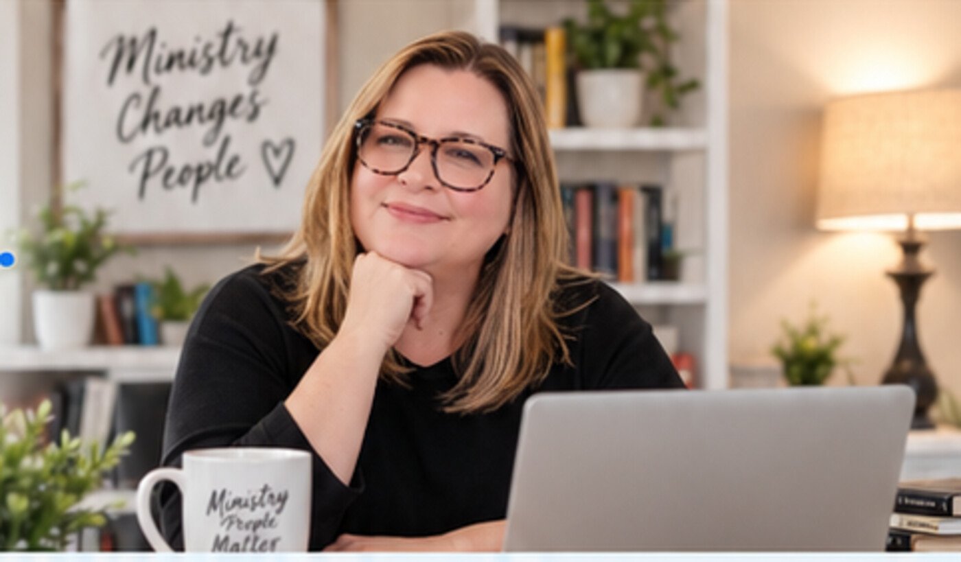 Marti working from her office